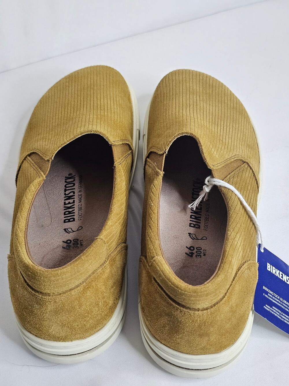 NWT Birkenstock Oswego‎ Tan Ribbed Suede Slip-Ons 46/M13